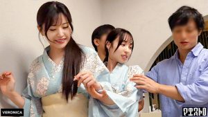 高級旅館で大乱交！住み込みバイトの美女達をやりたい放題エッチしまくる濃厚生中SEX！【しおり/ゆいか/いちか/のかぜ】いちか＆のかぜ篇 ｜1vrnc00080